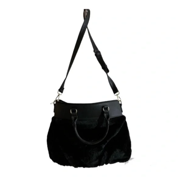 Juicy Couture Black Faux Fur Crossbody Bag